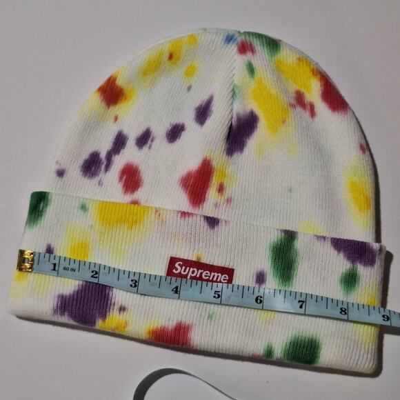 Supreme Splatter Dyed Beanie 'White' | Men's One Size Outdoor Streetwear Skater - Picture 5 of 8